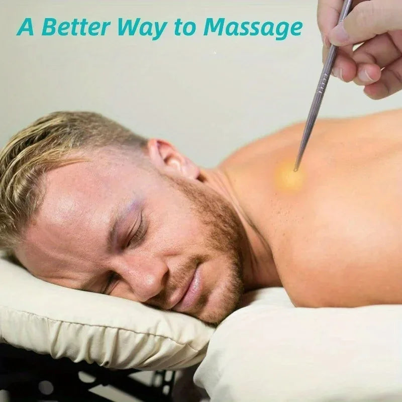 "3PC Acupuncture Set - Double Head Face Massage Tool, Steel Acupressure Pen, Ear & Body Acupoint Probe for Muscle Relie