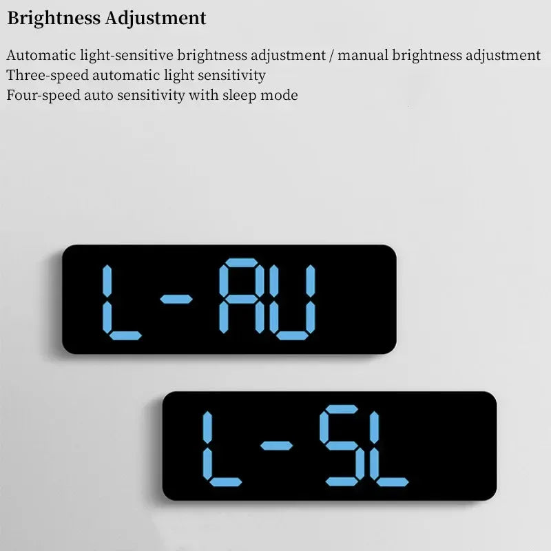 9 Inch Large Digital Wall Clock USB Powered TEMP Humidity Week Auto Dimmer DST Table Clock 12/24H Electronic LED Alarm Clock - Urbizia