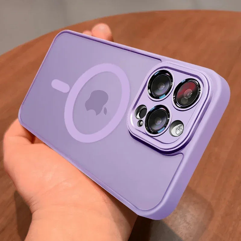 Magnetic Matte Translucent Lens Protector MagSafe iPhone Case