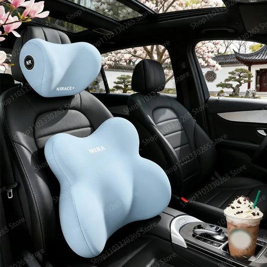 Memory Foam Car Neck Headrest and Lumbar Waist Support Pillow