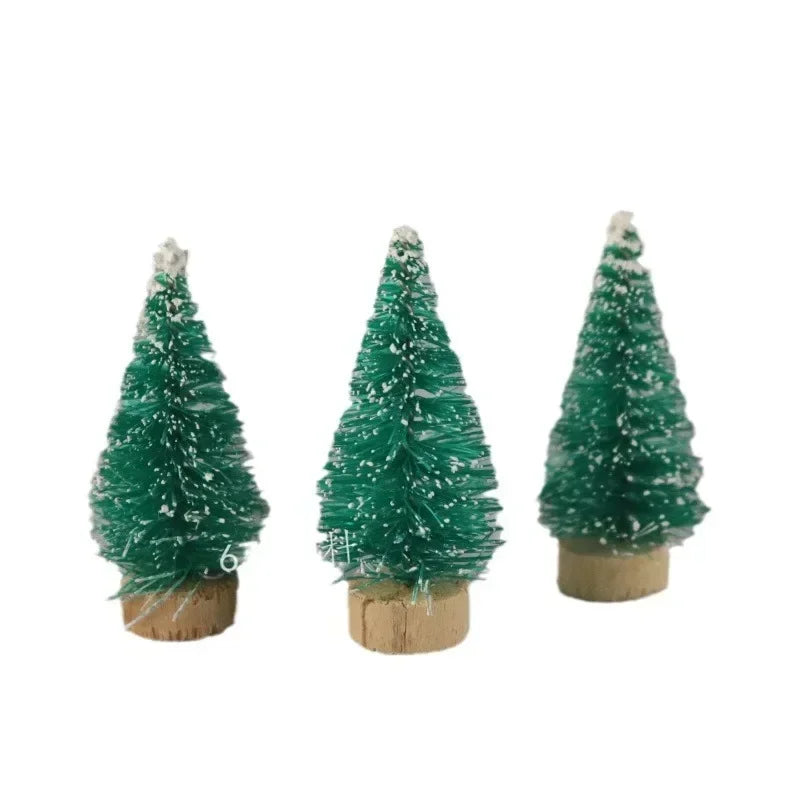 12-Piece DIY Mini Sisal Silk Christmas Trees