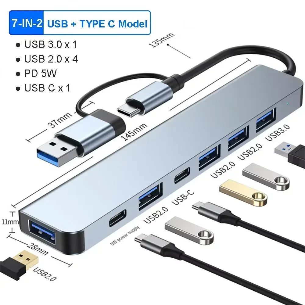 8-in-1 USB C Hub 4K HDMI Adapter with RJ45 & Card Reader