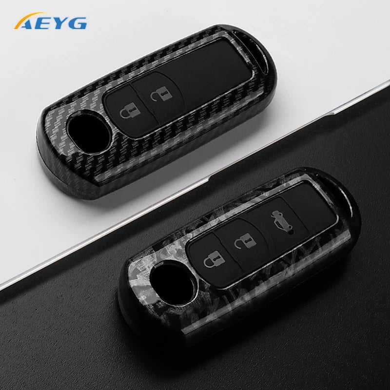 ABS Carbon Fiber Car Key Case Cover For Mazda 2 3 5 6 BL BM GJ Atenza Axela Demio CX-3 CX3 CX-5 CX5 CX7 CX-9 CX8 keychain