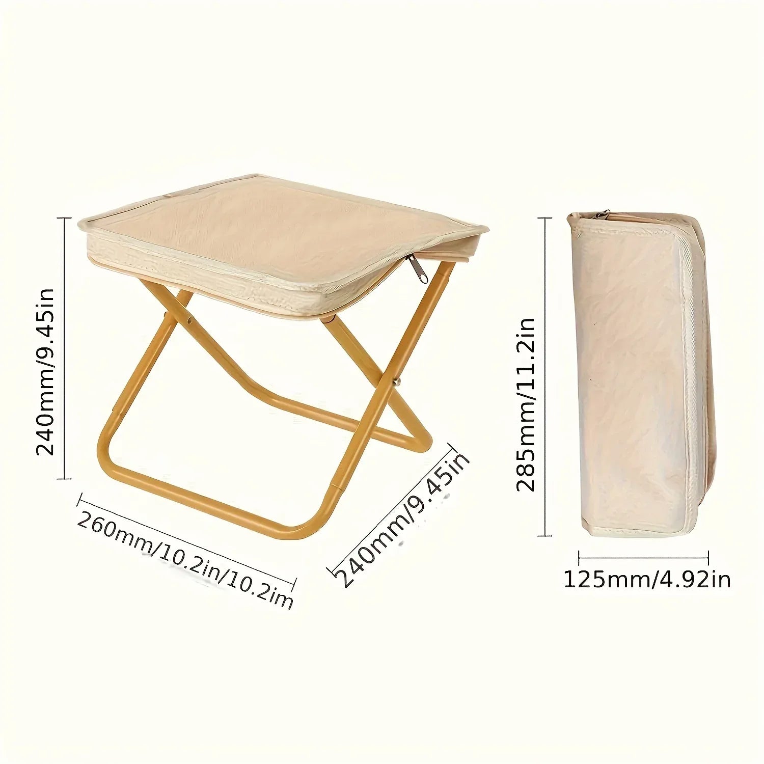 Portable Folding Camping Stool With Handle And Zipper Seat - Urbizia