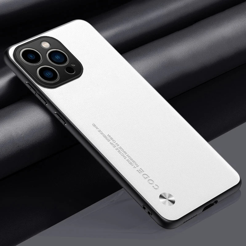 Luxury PU Leather Case For iPhone 17 Air 16 16E 15 14 Plus 13 12 Mini 11 Pro Max Cover Soft Silicone Protection Phone Case