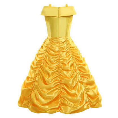Disney Belle Princess Dress – Beauty and the Beast Halloween Cosplay & Party Gown for Girls 2–10 Yrs