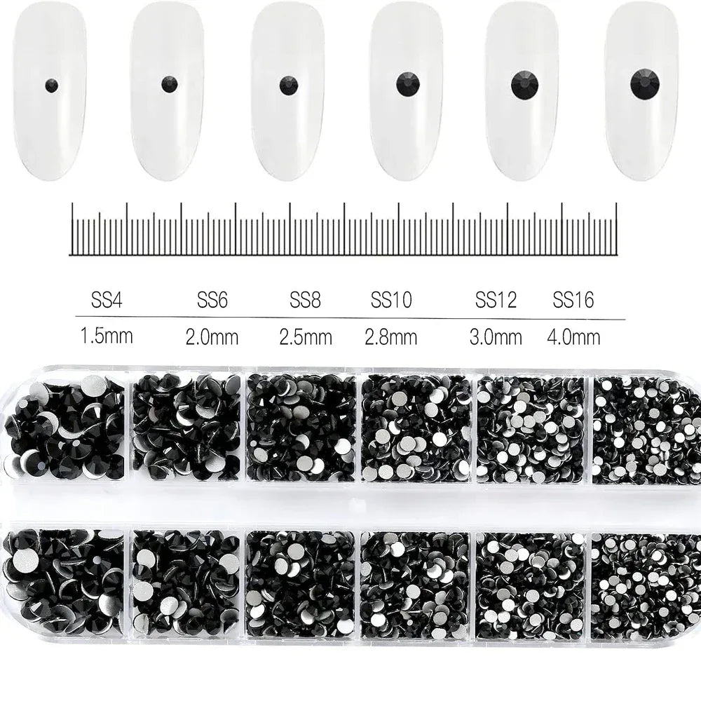 100/50cm Long Luxury Crystal Chain Nail Charms 1.5/2mm Shinying Clear/AB Diamond Nail Art Metal Steel French Manicure Crystal