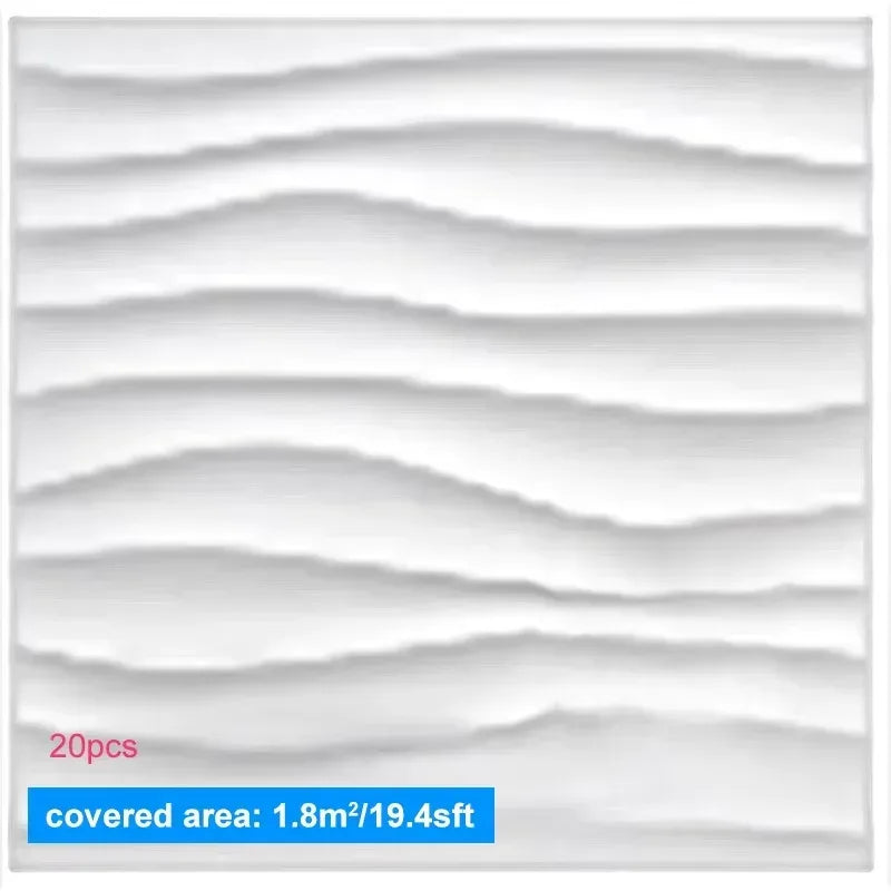 20PCS 3D Wall Panels 30x30cm Indoor Wall Decoration for Living Room Bedroom Hotel Office Mural Tile-Panel-Mold 3D Wall Sticker - Urbizia