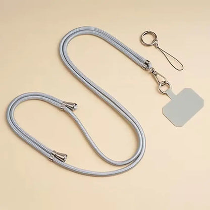 Universal Adjustment Phone Lanyard Solid Color Polyester Necklace Strap Long Hanging Rope With Clip Anti-Lost Crossbody Lanyard