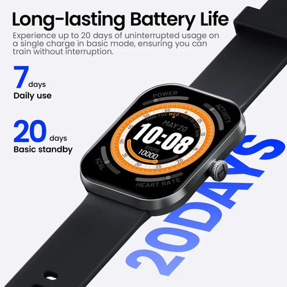 HAYLOU Watch S6 Smartwatch 2.01" HD Display Smart Watch Bluetooth Voice Callings IP68 Waterproof Fitness Tracking Smartwatch - Urbizia