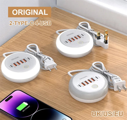50W Power Strip Multi Port USB C Socket Type C Fast Charging Wall Charger USB Adapter For IPhone12 13 Quick Mobile Phone Charger