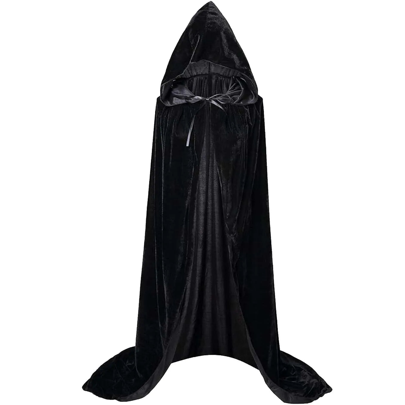 Christmas Pleuche Velvet Hooded Cloak Cape – Medieval Witch, Wicca, Vampire Halloween & Cosplay Costume