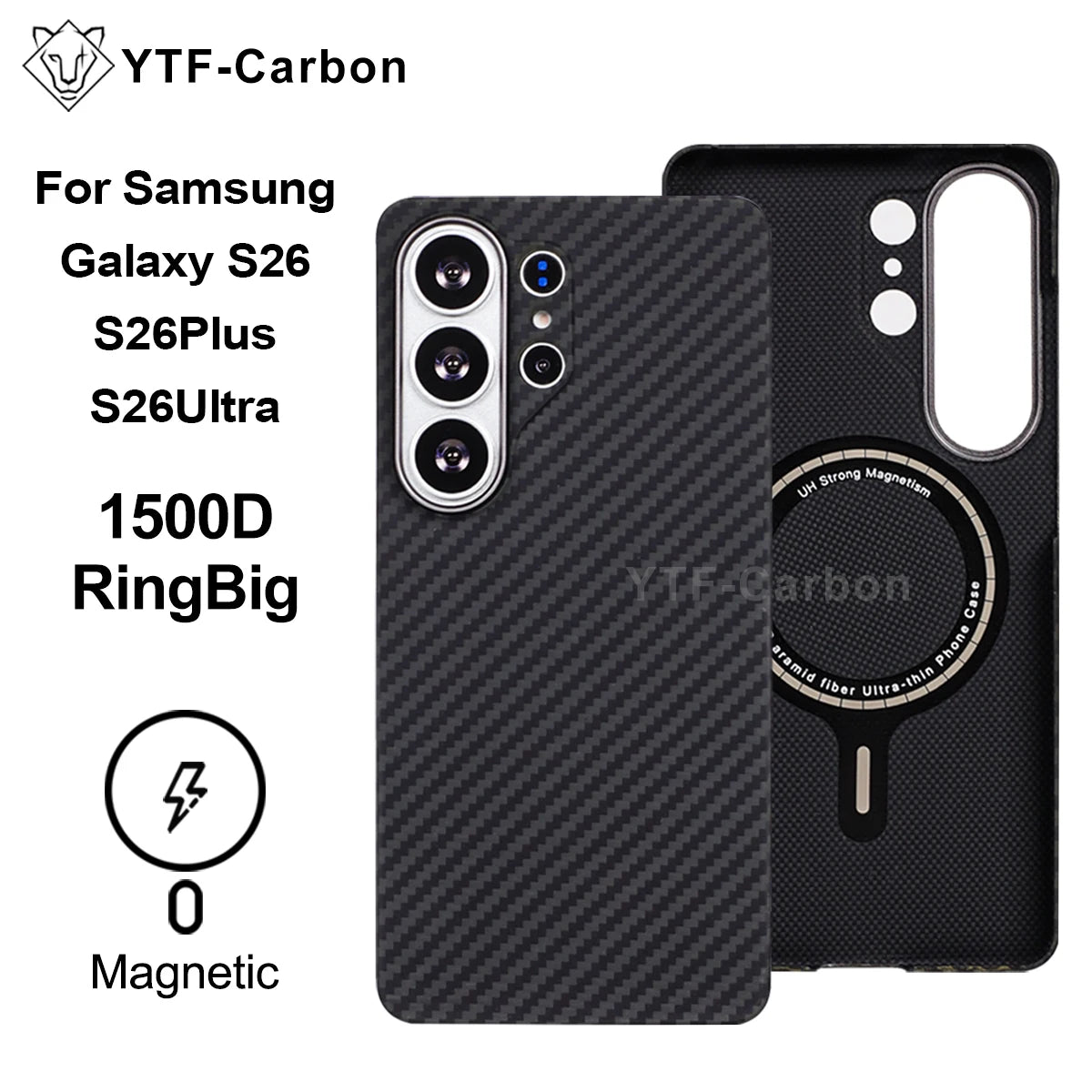 YTF-Carbon Magnetic Case For Samsung S26Ultra Aramid Carbon Fiber Cover For Magsafe S26 S26Plus Cover Mobile Phone Accessories