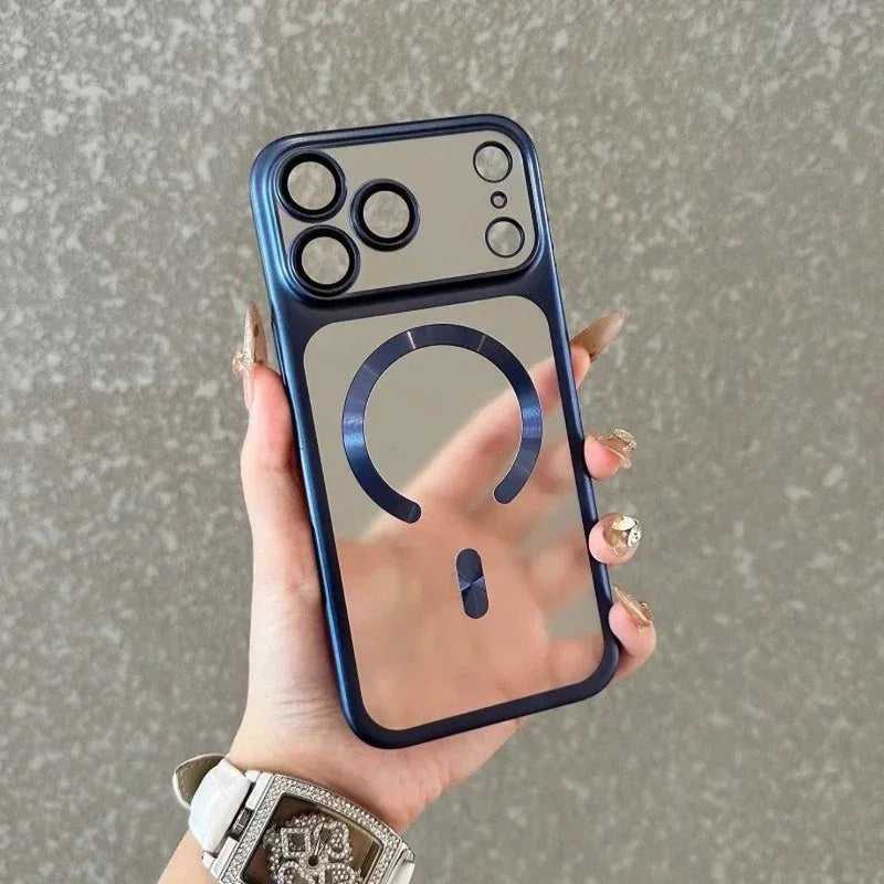 Luxury Matte Magnetic Transparent MagSafe iPhone Case