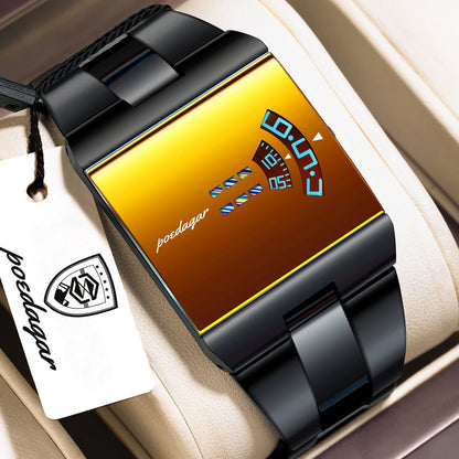 POEDAGAR Original Business Men Clock Stainless Steel Waterproof Elegant Man Wristwatch Quartz Casual Fashion Men's Watches Reloj