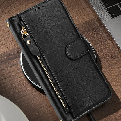 Zipper Leather Phone Wallet Case Book For Samsung Galaxy M62 M56 M55 M54 M53 M52 M36 M35 M34 M33 M32 M15 M12 F16 F06 Flip Cover
