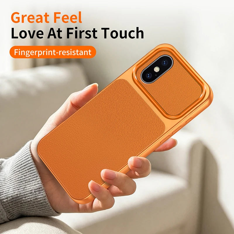 Funda Lychee Grain Phone Case for Apple iPhone XS Max X XR Simple Luxury Plating Faux Lambskin Soft Silicone Original Back Cover