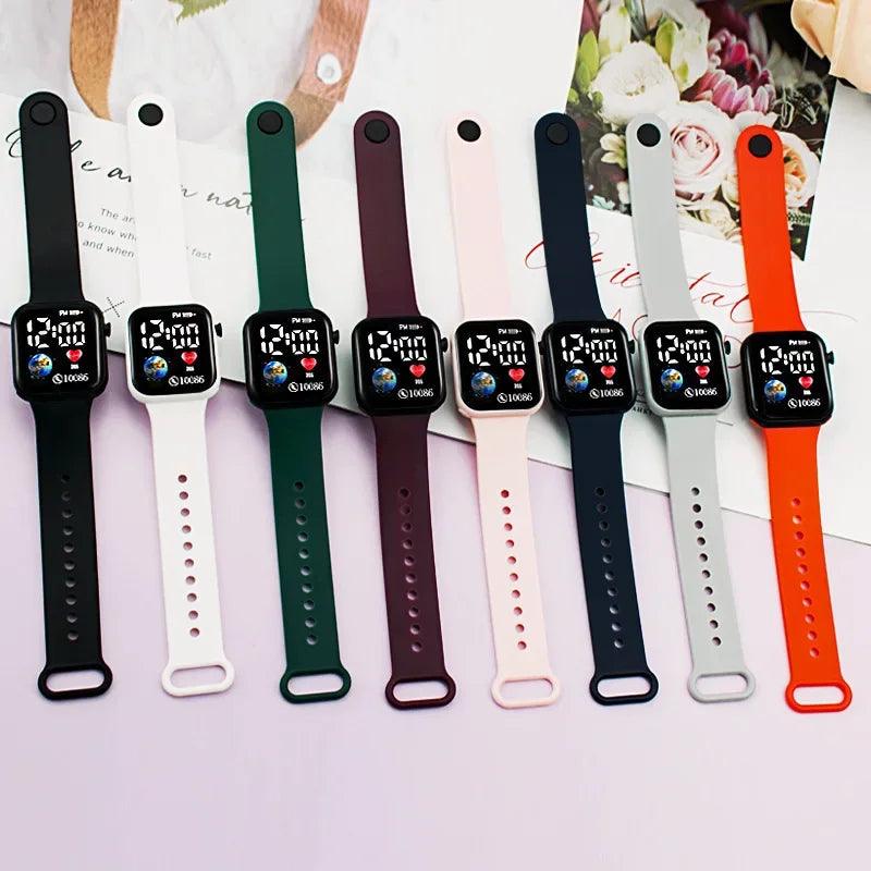 YIKAZE Kids Watches LED Digital Kids Watch Silicone Strap Cartoon Electronic Wristwatch Sports Clock for Boys and Girls Gifts