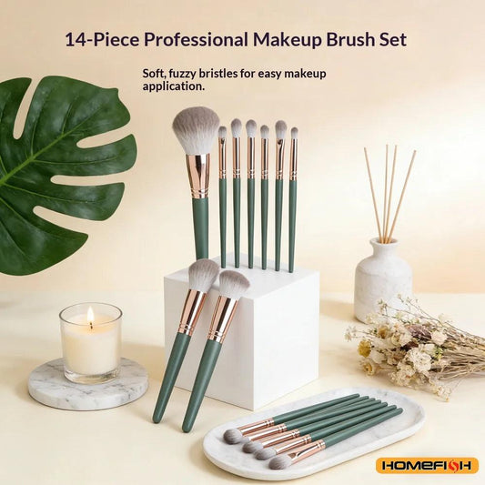 14Pcs Soft Fluffy Makeup Brushes Set, Cosmetic Powder Eye Shadow Foundation Blush Blending Tools