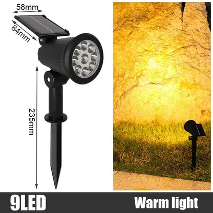 Garden 9 LED Solar Powered Light Adjustable Solar Spotlight Outdoor IP65 Waterproof Landscape Lamp Villa Night Decor Light