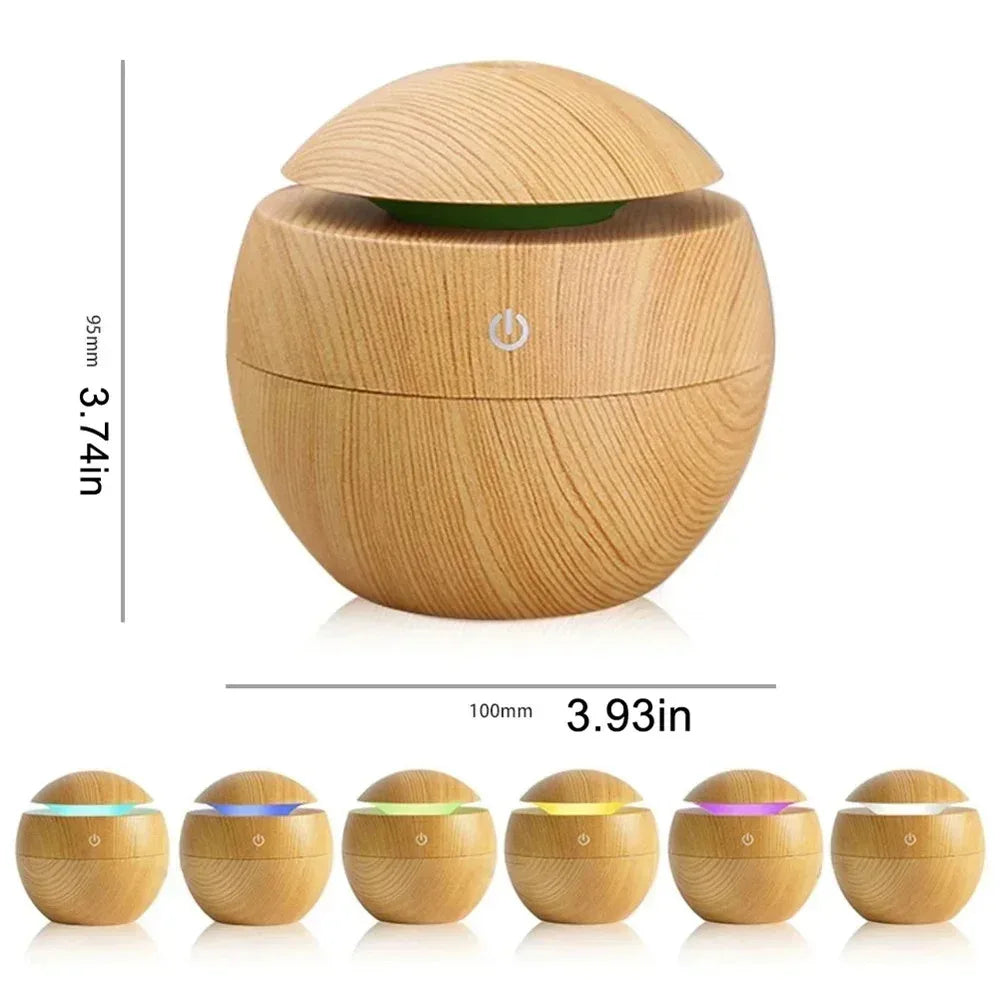 Humidifier Electric Air Aroma Diffuser Wood Ultrasonic Air Humidifier Essential Oil Aromatherapy Cool Mist Maker for Bedroom - Urbizia