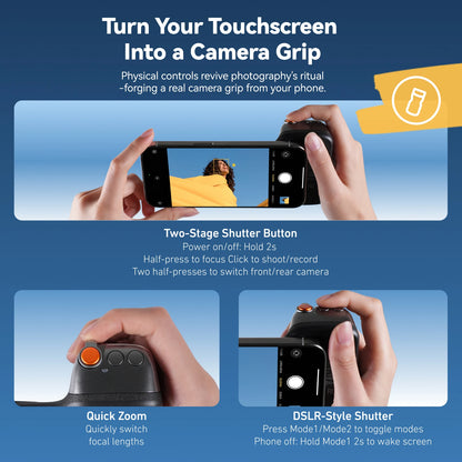 TELESIN Magnetic Phone Camera Shoot Hand Grip Universal Smart Phone Holder Shooting Aid Remote Control Handle for Iphone Andriod