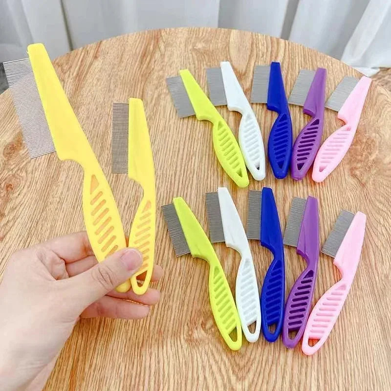 1/2pc Pet Hair Shedding Comb Stainless Steel Flea Comb for Cat Dog Pet Comfort Flea Hair Grooming Comb Dog Brush Grooming Tools - Urbizia
