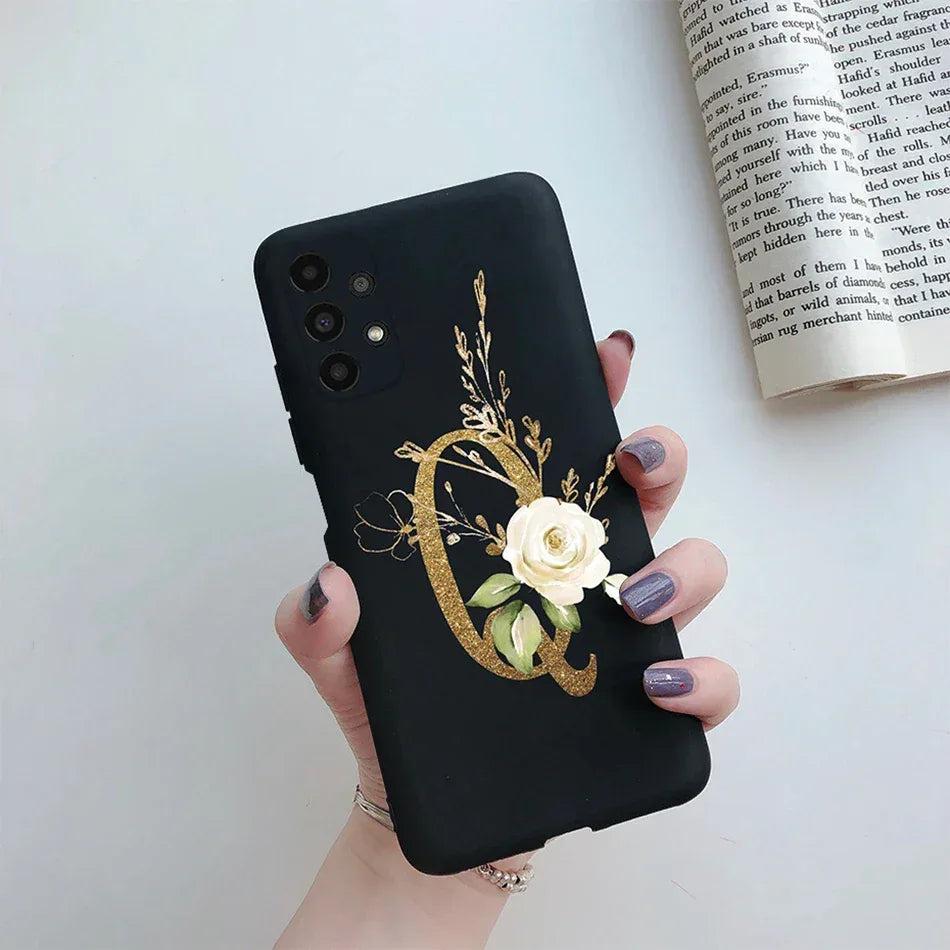 Flower Alphabet Soft TPU Case for Samsung Galaxy A Series