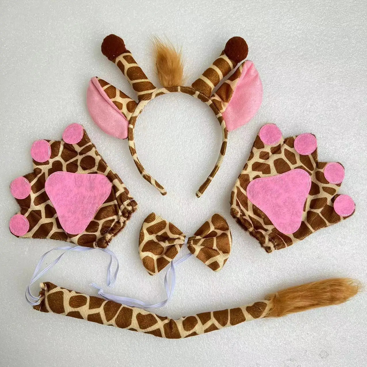 Halloween Giraffe Costume Set – Headband, Tie, Skirt & Gloves for Kids Cosplay & Party