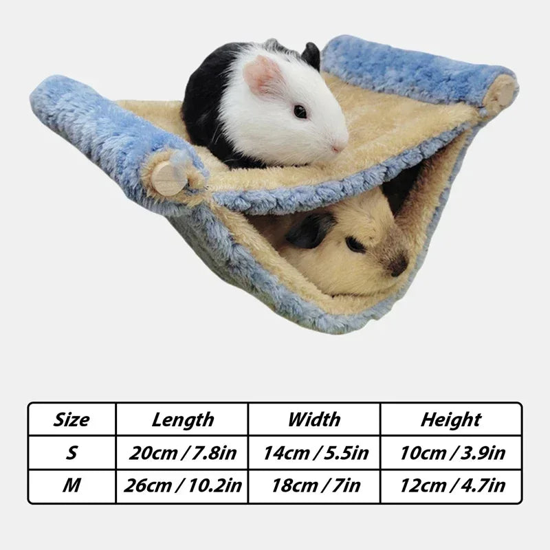 Pet Hammock for Small Animal Double Thick Plush Warm Bed for Hamster House Nest Sleeping Bag Hanging Tree Beds Pet Hamster Nest - Urbizia