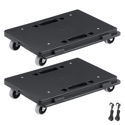 SucceBuy 2 Pack Furniture Mover Pallet Trolley 500 lbs Each Count with 4 Wheels Small Flat Dolly Cart for Industrial Machinery