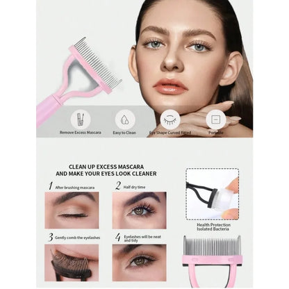 Ergonomic Eyelash Comb Separator – Curved Styling Tool