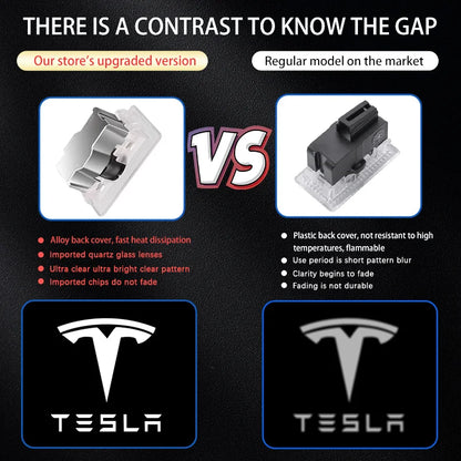 For Tesla 2pcs Car HD Projector Lamp LED Door Welcome Light For Tesla Model S Model Y Model 3 Model X