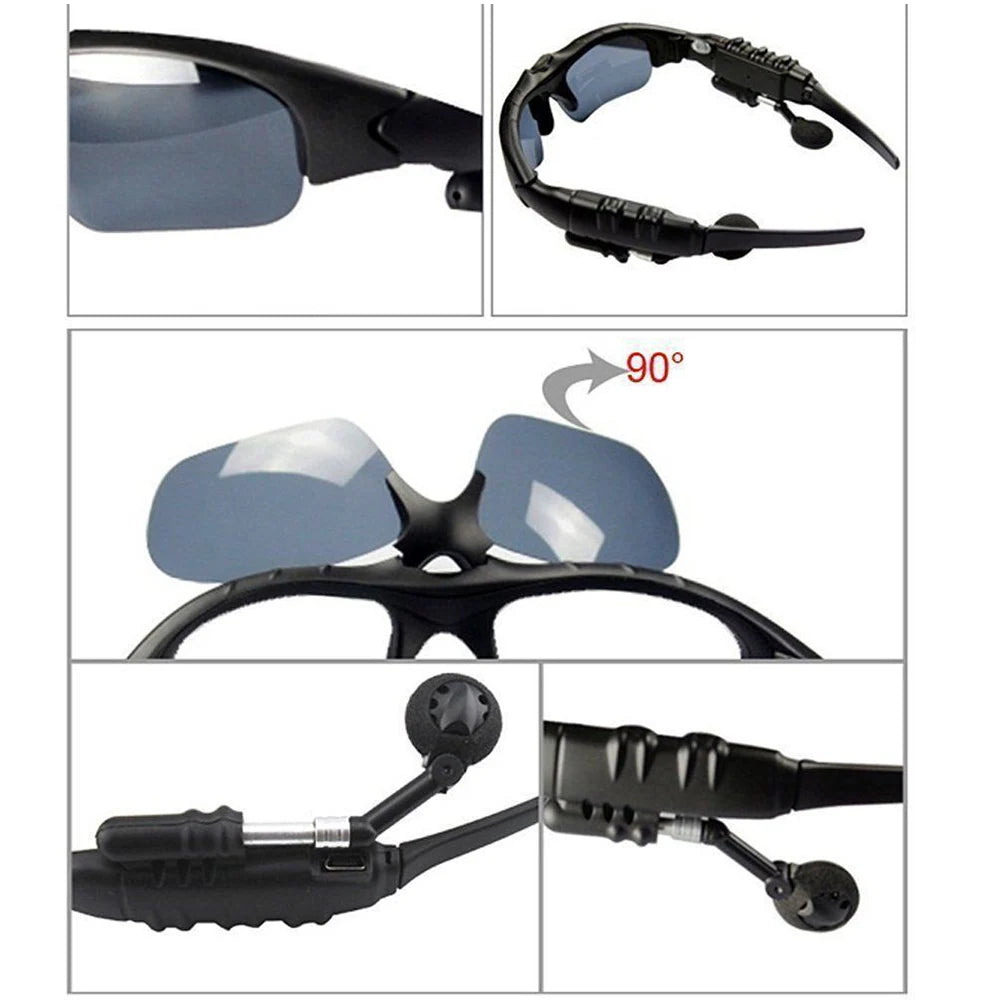 Bluetooth Wireless Polarized Sunglasses UV-Protection Polarized Lenses Sunglasses Headphones for Meeting Travel Hiking Sports