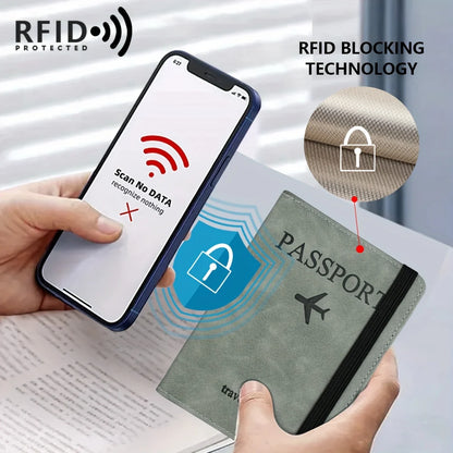 Retro PU Travel Passport Holder, RFID Blocking  Multi-Function Wallet, Passport Covers with Slots for Cards and Personal Items
