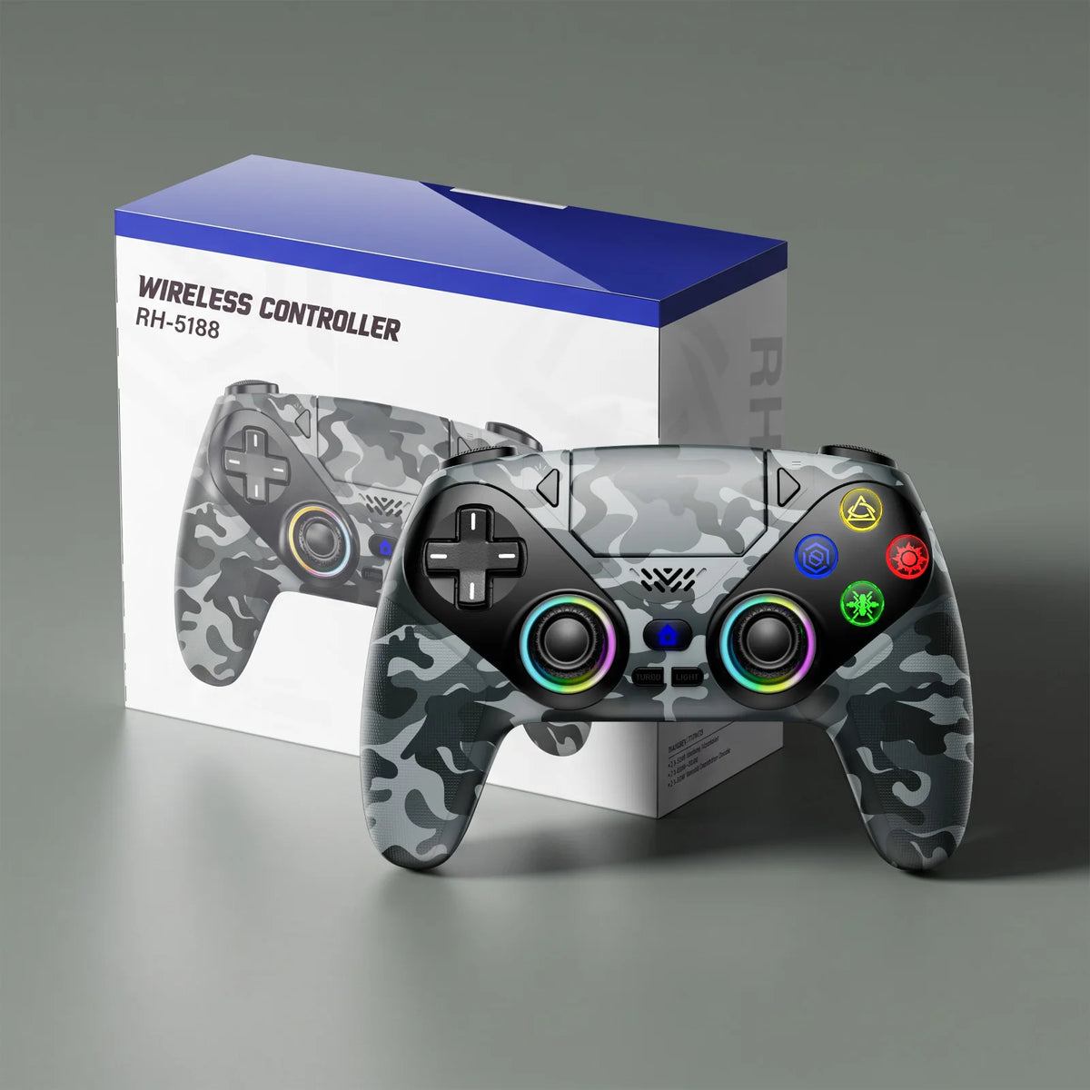 Controller For Playstation 5 PS5/PS5 Pro/Slim/PC,RGB Wireless Gamepad W/Hall Effect Trigger Marco/Turbo Anti-Drift Game Joystick