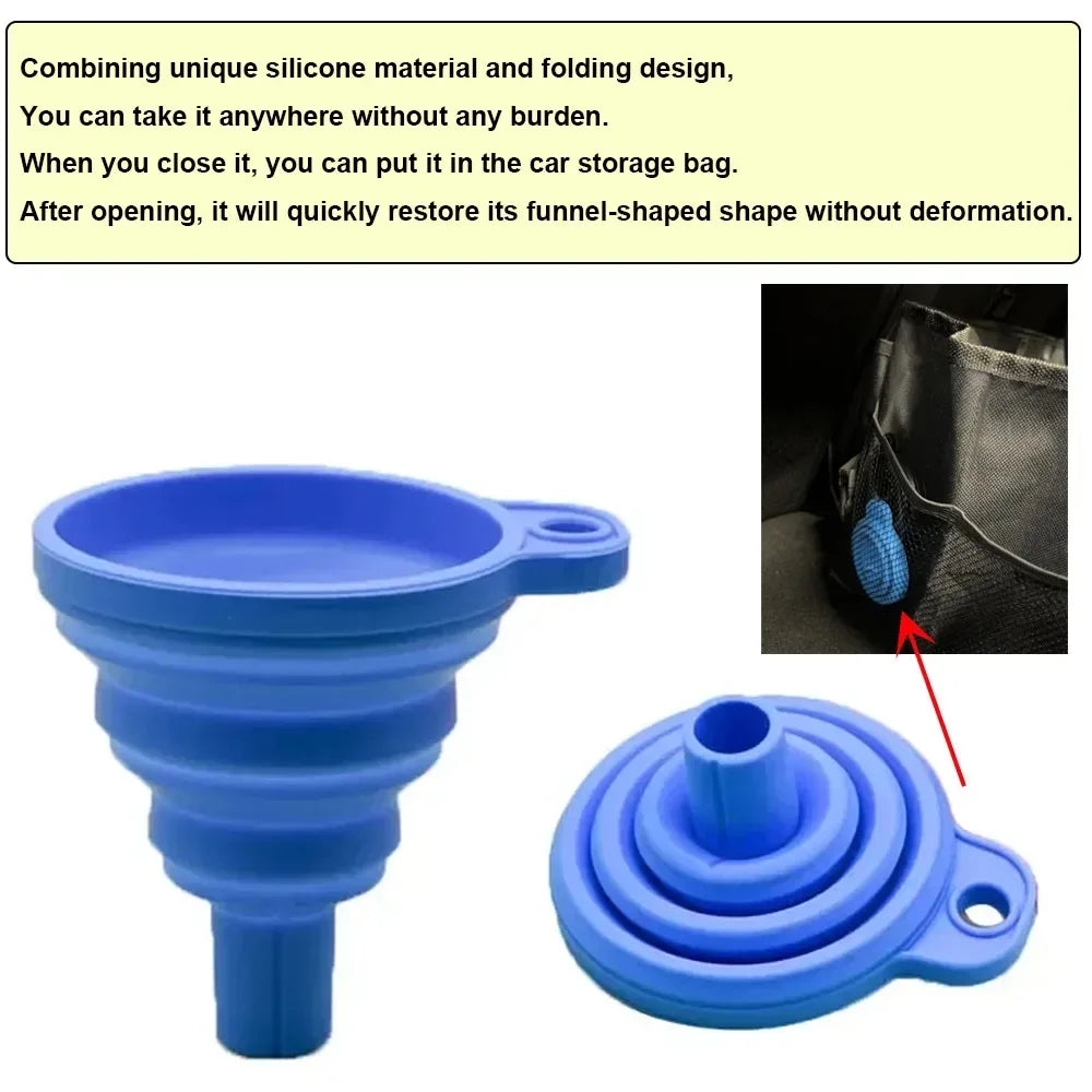 Universal Silicone Car Funnel – Foldable & Portable - Urbizia