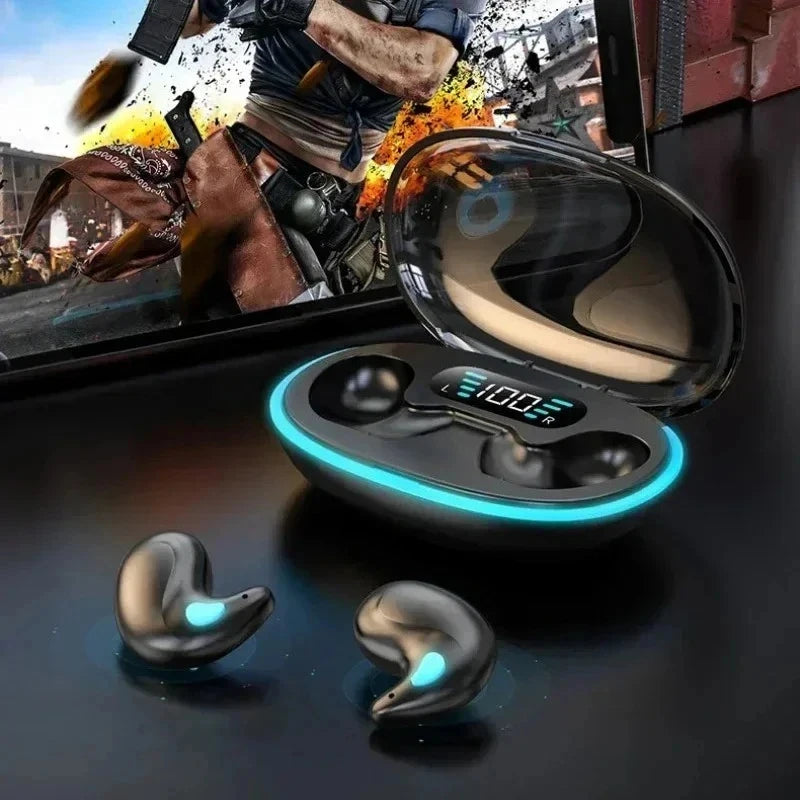 X55 Earphone Stereo Hidden Headsets with Mic HD Call Waterproof Sleeping Earbuds Wireless Mini Headphones TWS Bluetooth