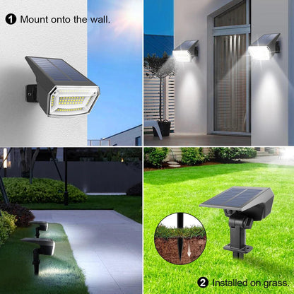 Built-in Large Capacity Battery 1200mAh LED Solar Floodlight Waterproof Spotlight Lamp Long Working Time For Garden Lawn Pathway
