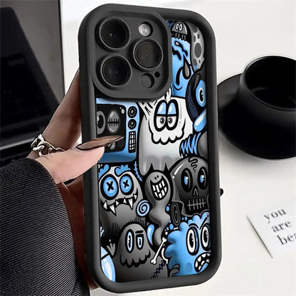 iPhone Black Graffiti Silicone Case