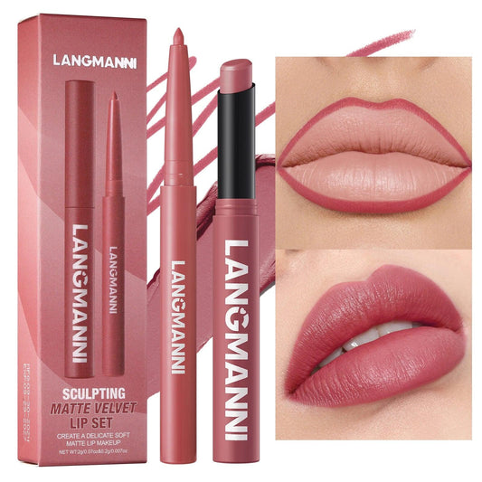 Waterproof 2-in-1 Lip Liner and Lipstick Set
