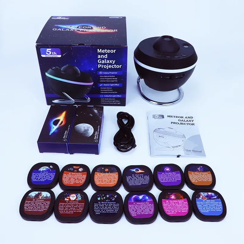Newest Meteor 13 in 1 Ultra Clear Galaxy Projector Ultra Clear Night Light Lamp Rotary Space Ball Planetarium Projector Lights - Urbizia
