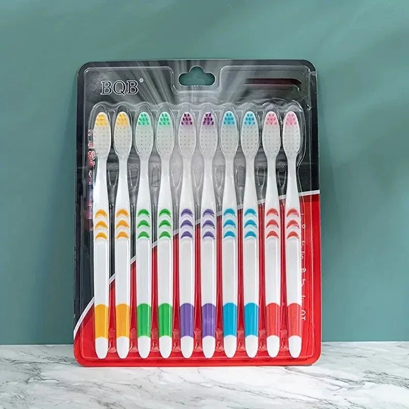 10pcs Double Ultra Soft Toothbrush, Bamboo Charcoal NanoToothbrushes, Dental Personal Teeth Brush Support Adult Toothbrush - Urbizia