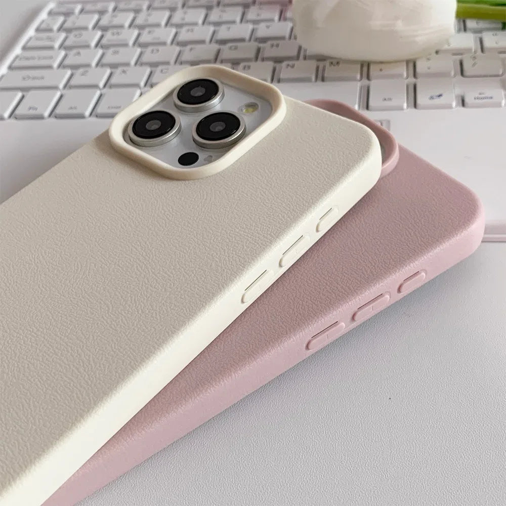 Leather Phone Case For iPhone 17 Pro Max 16 13 11 15 14 Plus 12 17 Air 17Promax 16promax Shockproof Soft TPU Funda Cover Coque