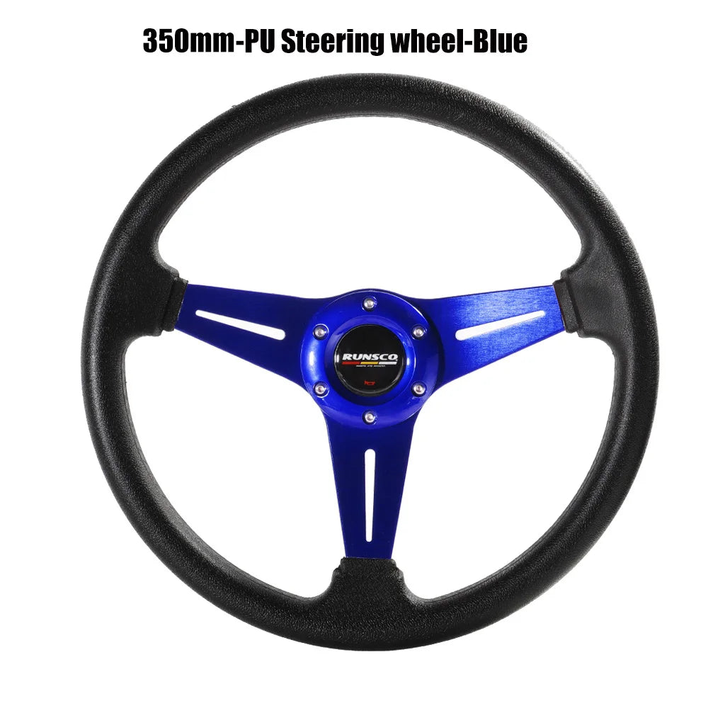 350mm/14Inch Sport Steering Wheel Aluminium+PU Drift Simulation Racing Game Steering Wheel Universal