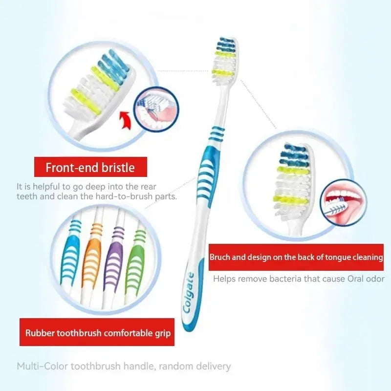 Toothbrushes Set - Random Colors, Family/Couple Use, Travel Suit for Men & Women, Back Tooth Cleaning - Urbizia