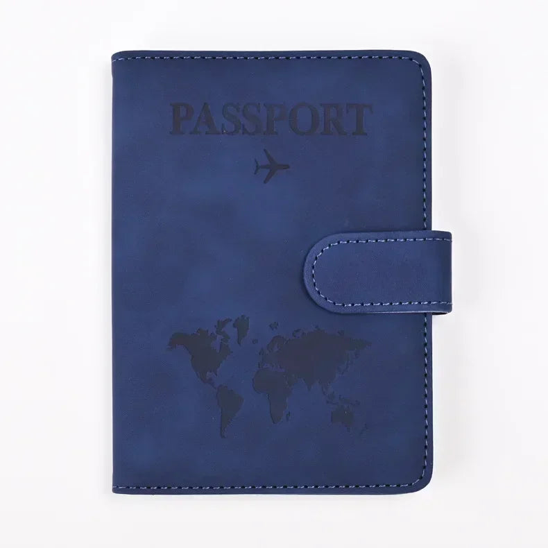 10 Colors Men Women PU Leather Travel Mad Passport Cover Holder Case Ticket Wallet with Credit Card Holder Protector Cover