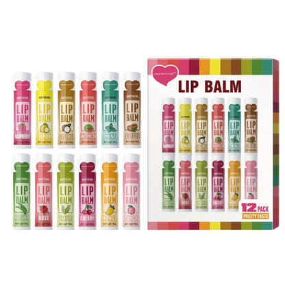 12 PCS/Gift Lip Balm Set 5g Deep Moisturizing and Long-Lasting Moisturizing Exfoliating to Create Hydrated Lips