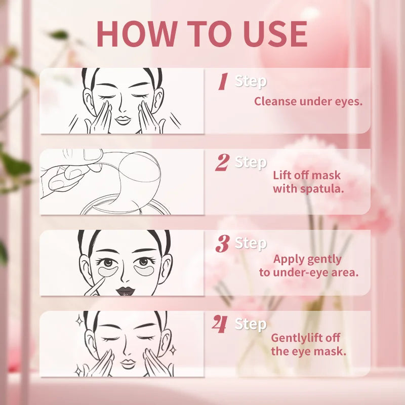 PDRN Pink Under-Eye Mask For Dark Circle And Puffiness Slip-resistant Eye Patches With Collagen Leave Skin Looking Youthful.