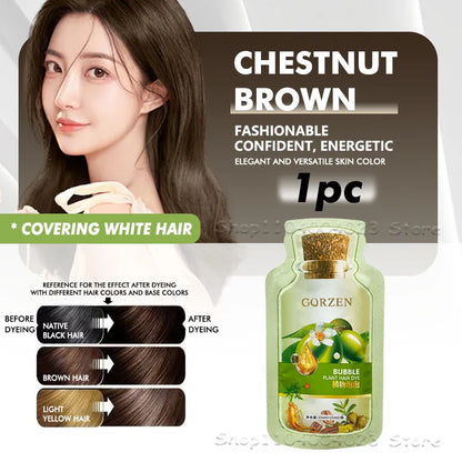 1/10 packs Pure Natural Herbal Hair Dye Shampoo 5 Minutes Change Hair Color Non-irritating Repair Gray White Hair Care Women Men